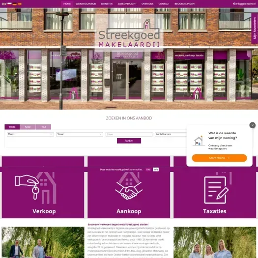 Screenshot van de website van www.streekgoed.nl