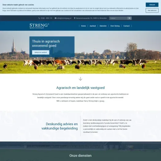 Screenshot van de website van www.strengaog.nl