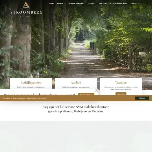 Screenshot der Website von www.stroombergmakelaardij.nl