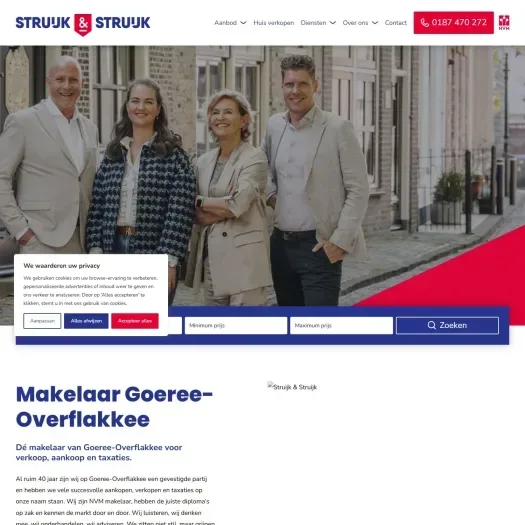 Screenshot van de website van www.struijkstruijk.nl