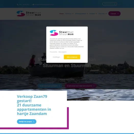 Screenshot van de website van www.stuurmanenstuurman.nl