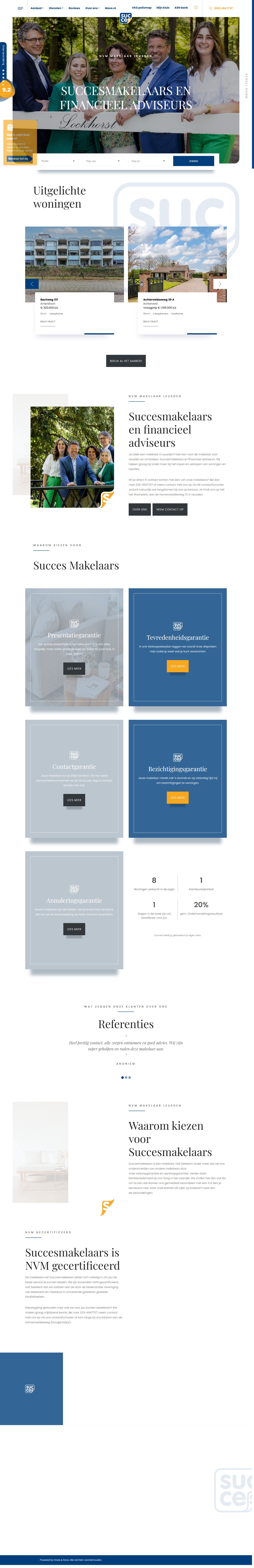 Screenshot of the website of www.succesmakelaars.nl