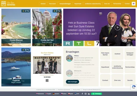 Screenshot of the website of www.sun-sure-estates.com