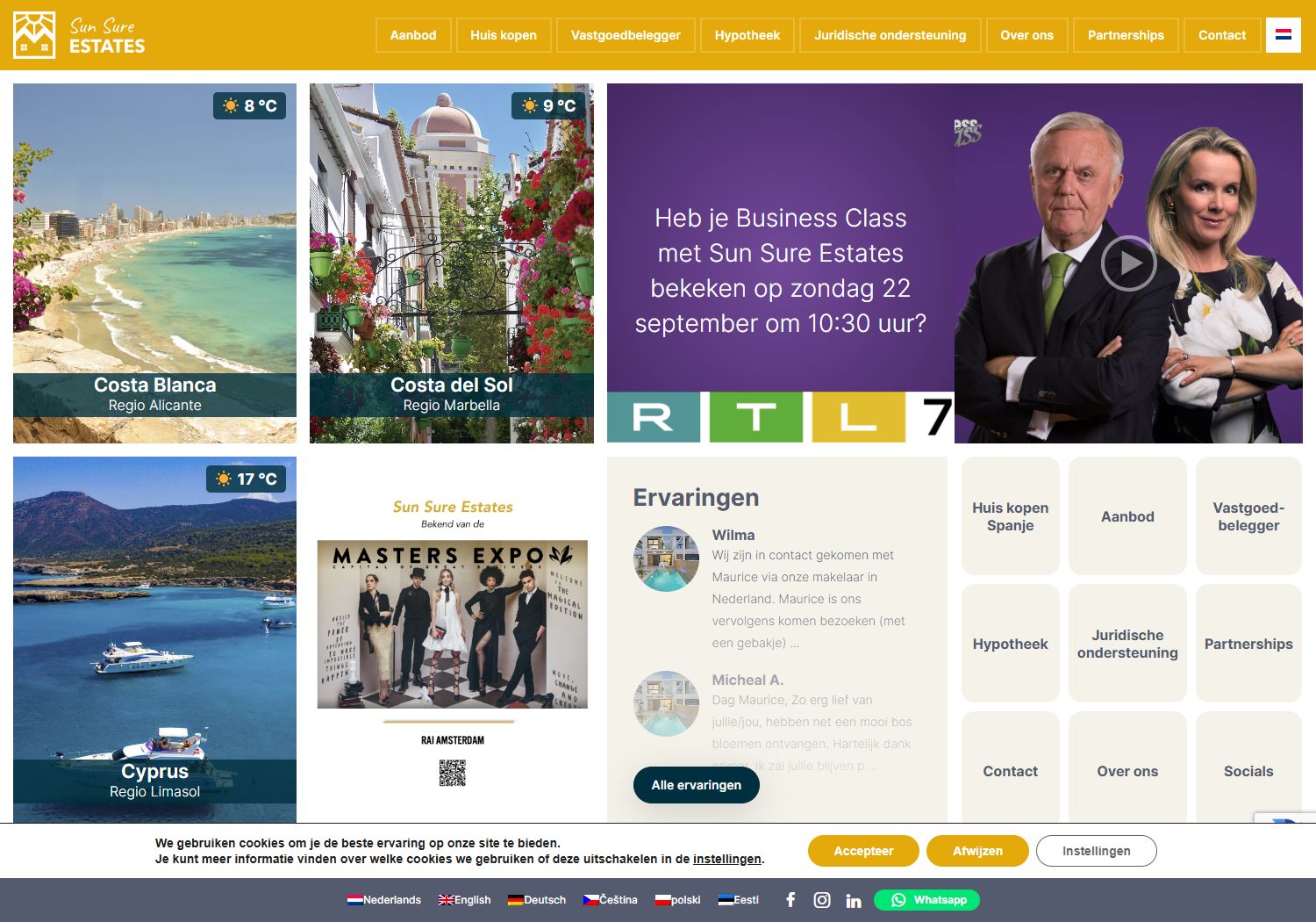 Screenshot of the website of www.sun-sure-estates.com