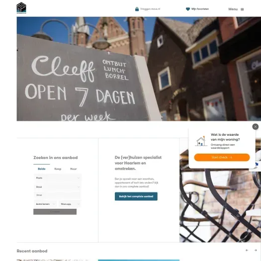 Screenshot van de website van www.supermakelaar.nl