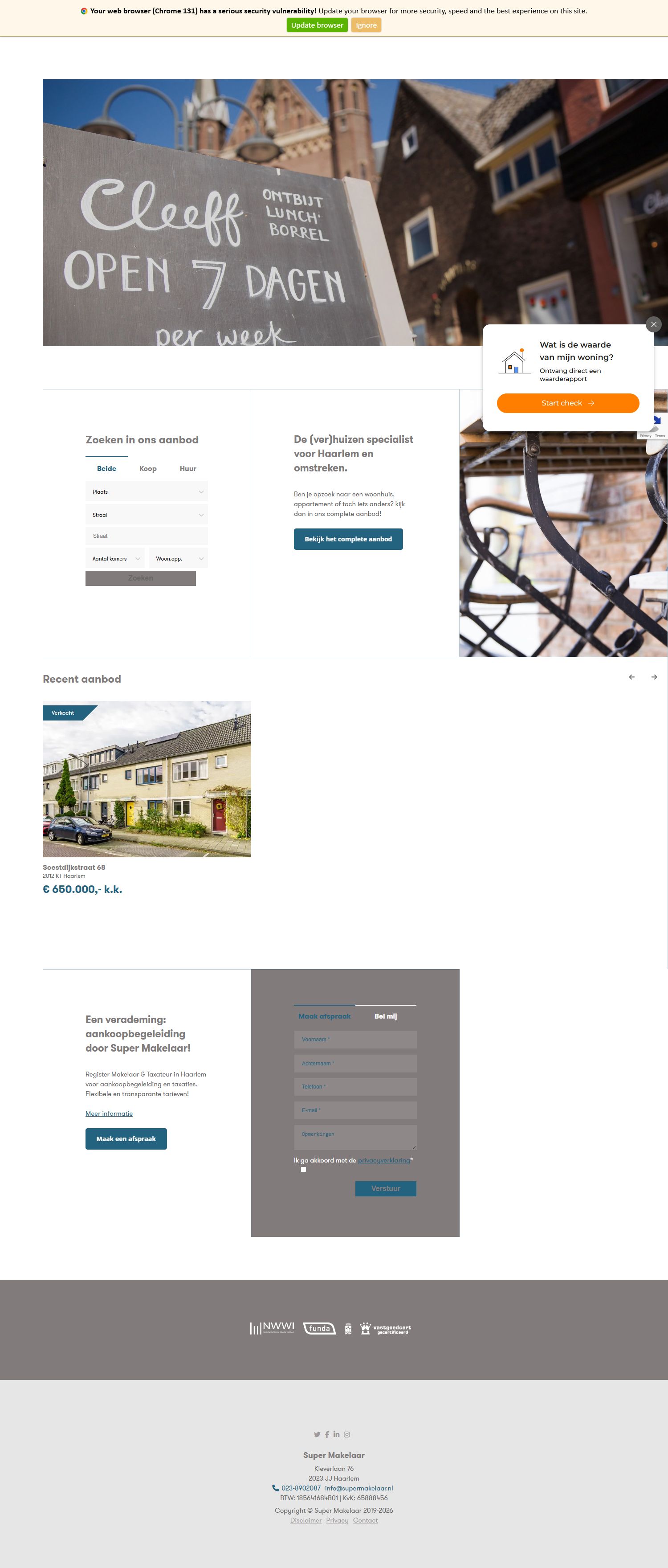 Screenshot der Website von www.supermakelaar.nl