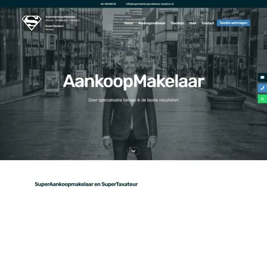 Screenshot of the website of www.superaankoopmakelaar.nl
