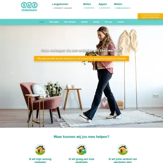 Screenshot der Website von www.suzmakelaars.nl