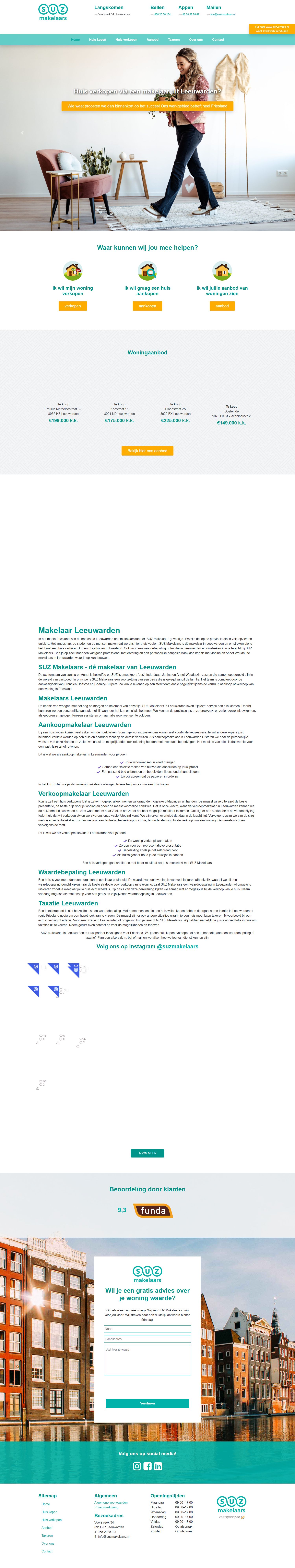 Screenshot der Website von www.suzmakelaars.nl