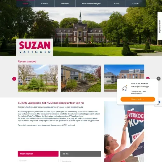 Screenshot van de website van www.suzanvastgoed.nl