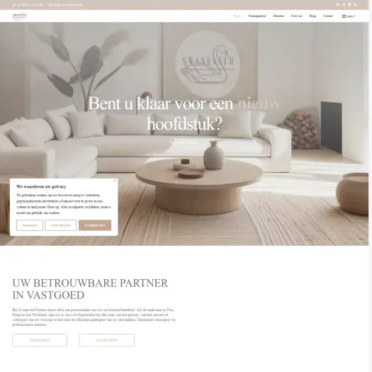 Screenshot der Website von www.swaneveldestate.nl