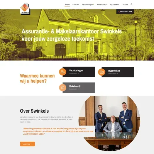 Screenshot van de website van www.makelaardijswinkels.nl