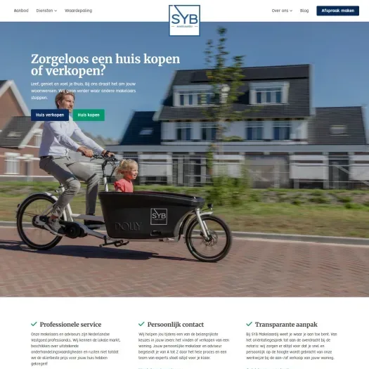 Capture d'écran du site web de www.sybmakelaardij.nl