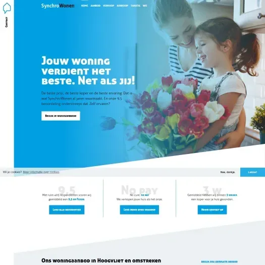 Screenshot van de website van www.synchrowonen.nl