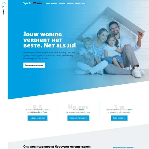 Screenshot van de website van www.synchrowonen.nl