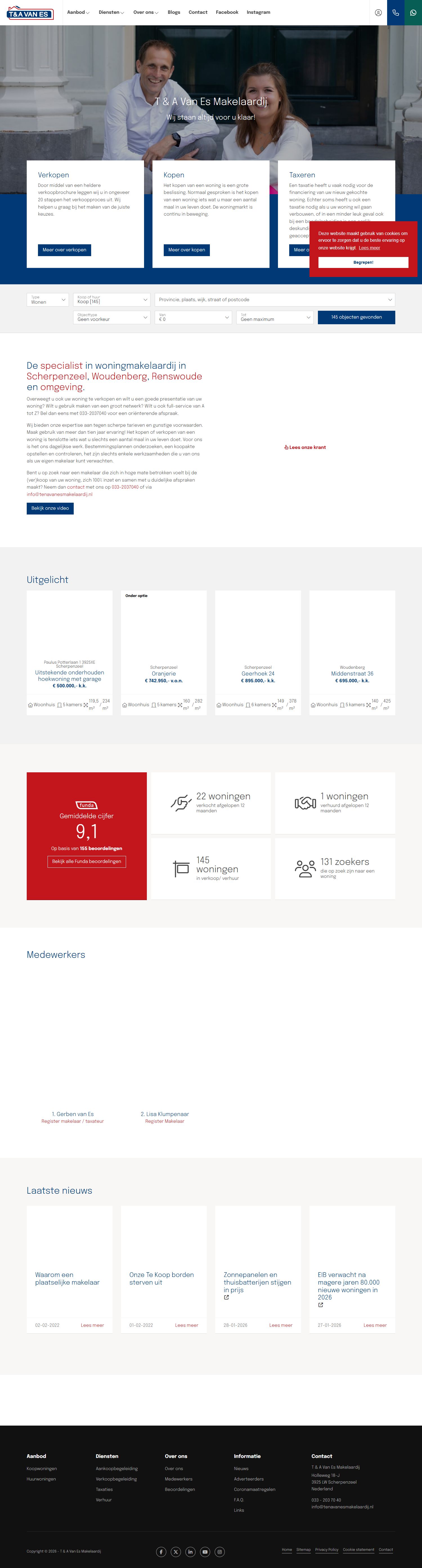 Screenshot der Website von www.makelaarscherpenzeel.nl