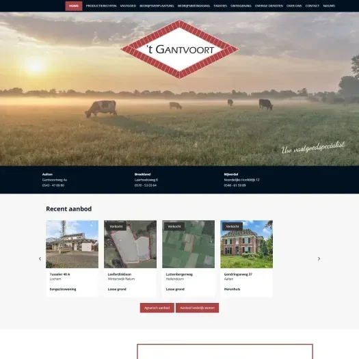 Screenshot van de website van www.gantvoort.nl