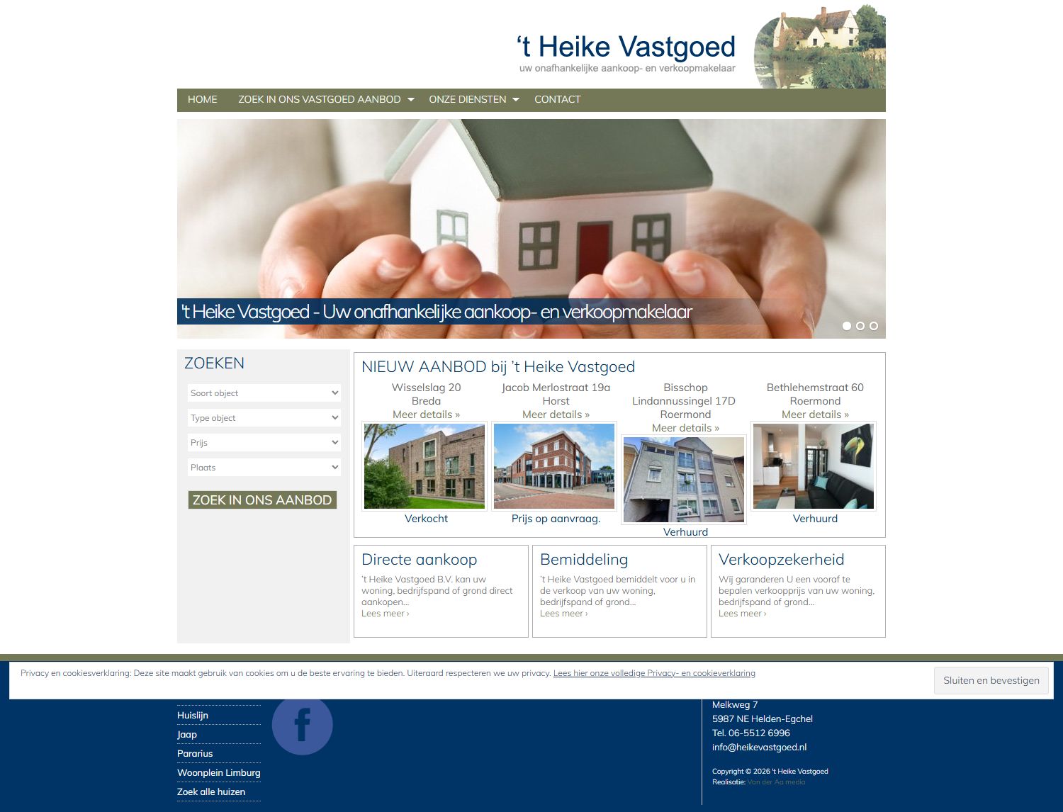 Screenshot van de website van www.heikevastgoed.nl
