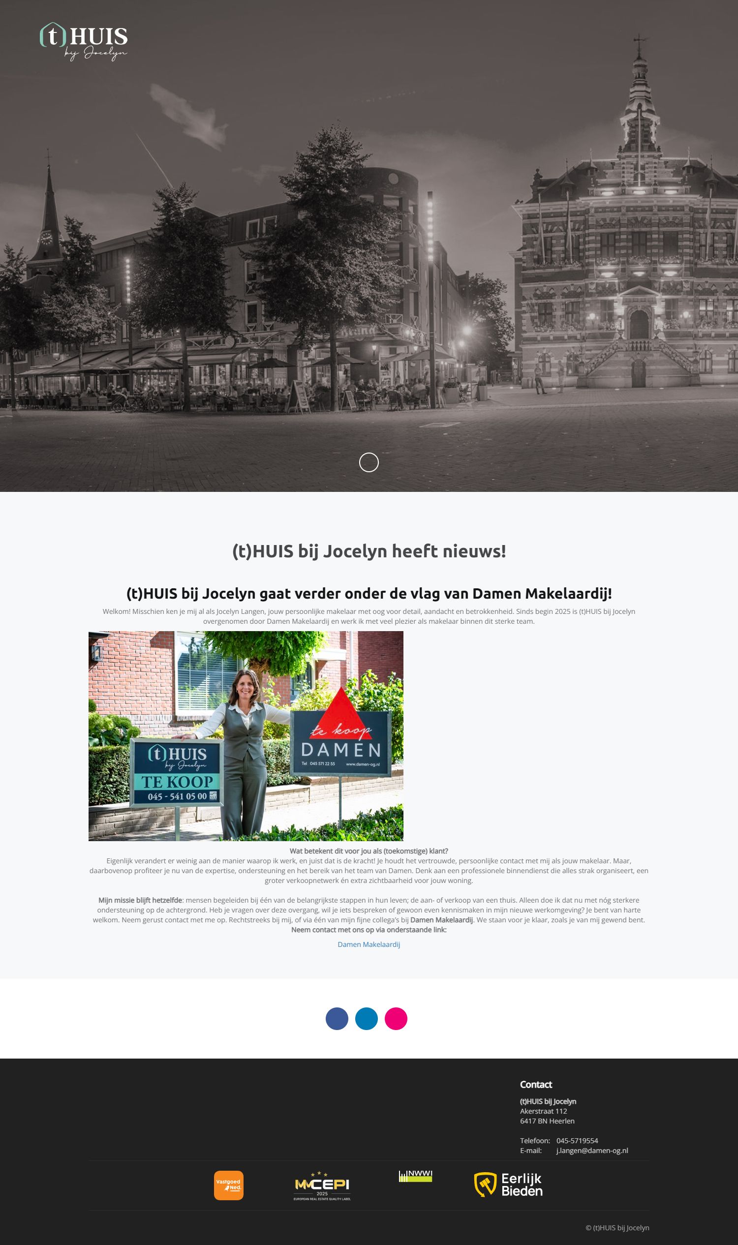 Screenshot of the website of www.thuisbijjocelyn.nl