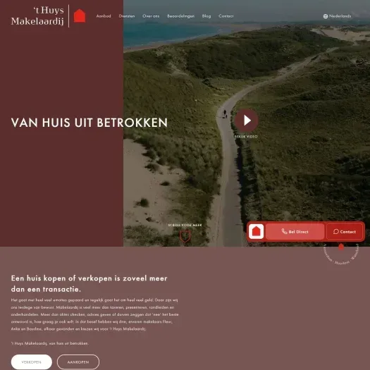 Screenshot of the website of www.thuysmakelaardij.nl
