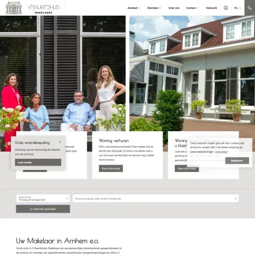 Screenshot van de website van www.mauritshuis.info