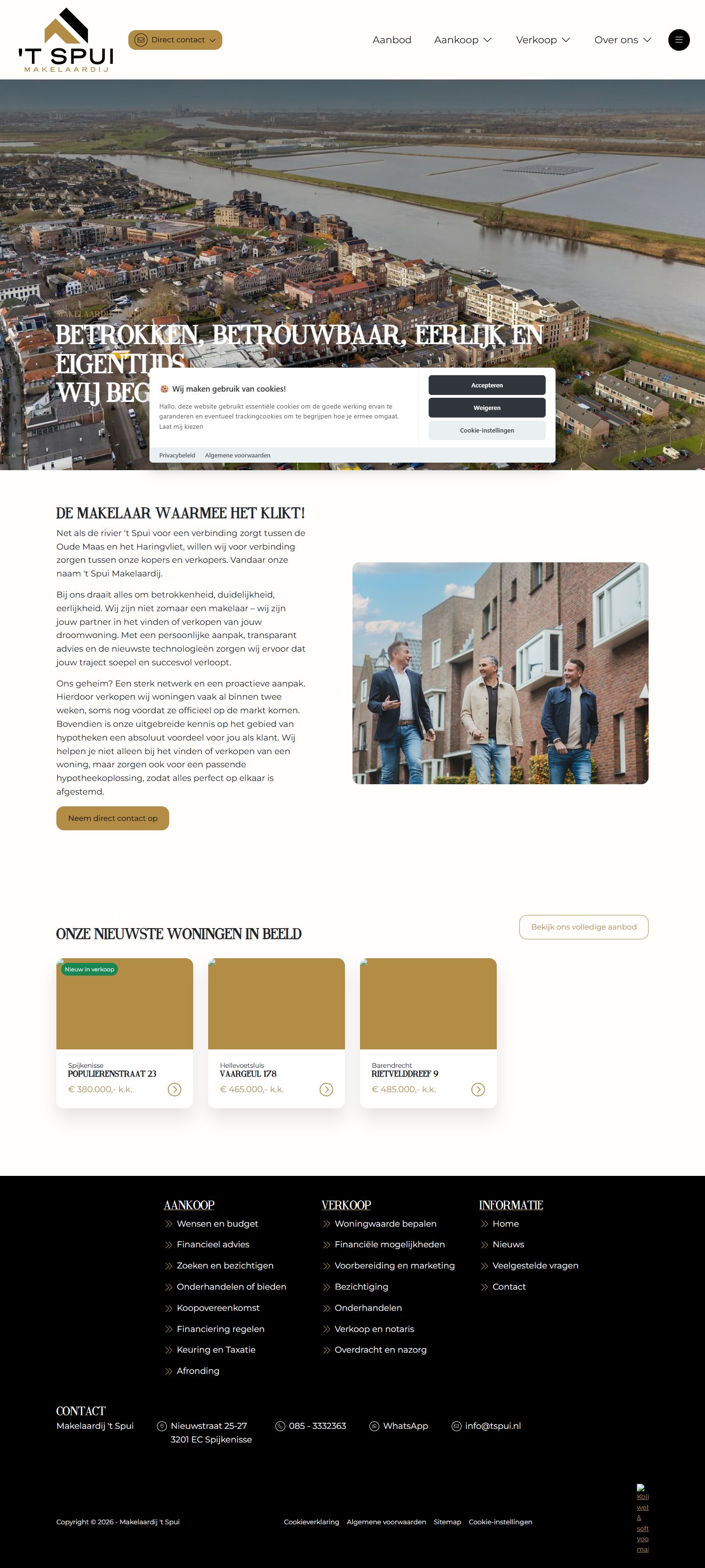 Screenshot of the website of www.tspui.nl