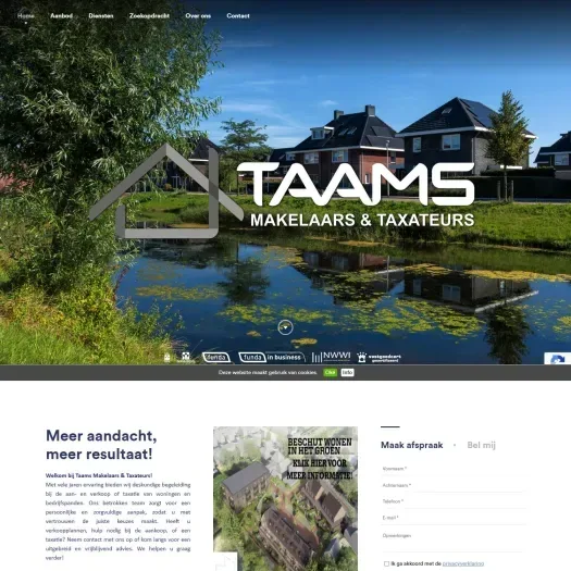 Capture d'écran du site web de www.taamsmakelaardij.nl