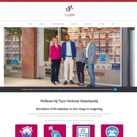 Screenshot van de website van www.tacoverbeek.nl