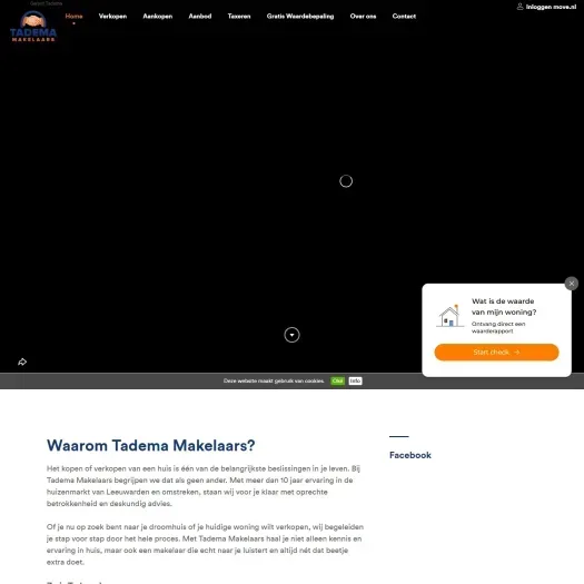 Screenshot of the website of www.tadema-makelaars.nl