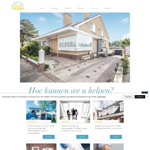 Screenshot of the website of www.talentmakelaardij.nl