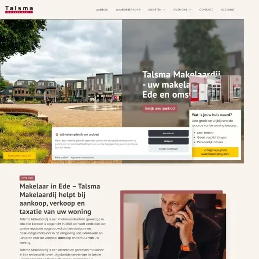 Screenshot der Website von www.talsmamakelaardij.nl