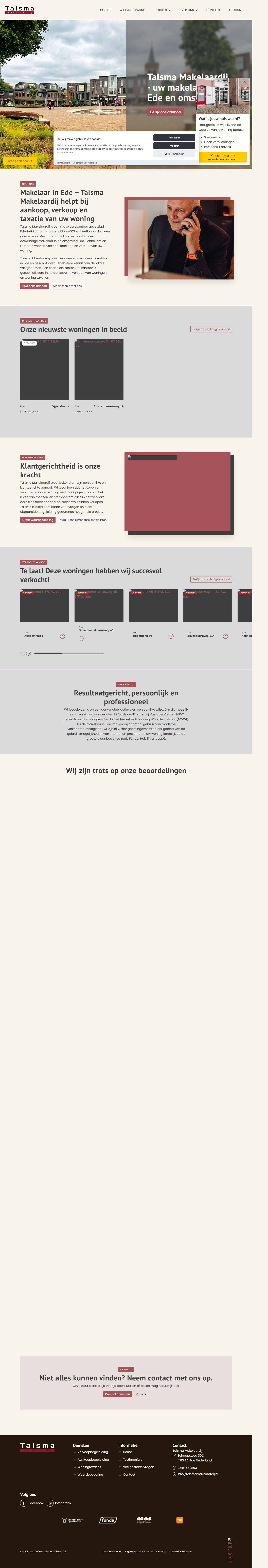 Capture d'écran du site web de www.talsmamakelaardij.nl