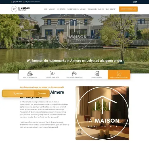Screenshot der Website von www.tamaisonrealestate.nl