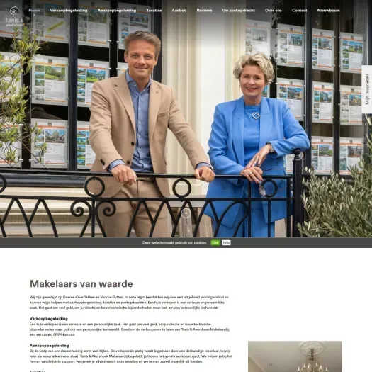 Screenshot van de website van www.tanisakershoek.nl