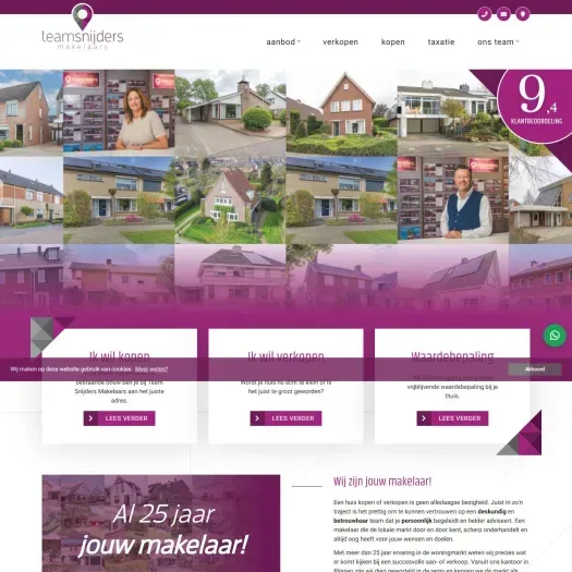Screenshot of the website of www.teamsnijders.nl
