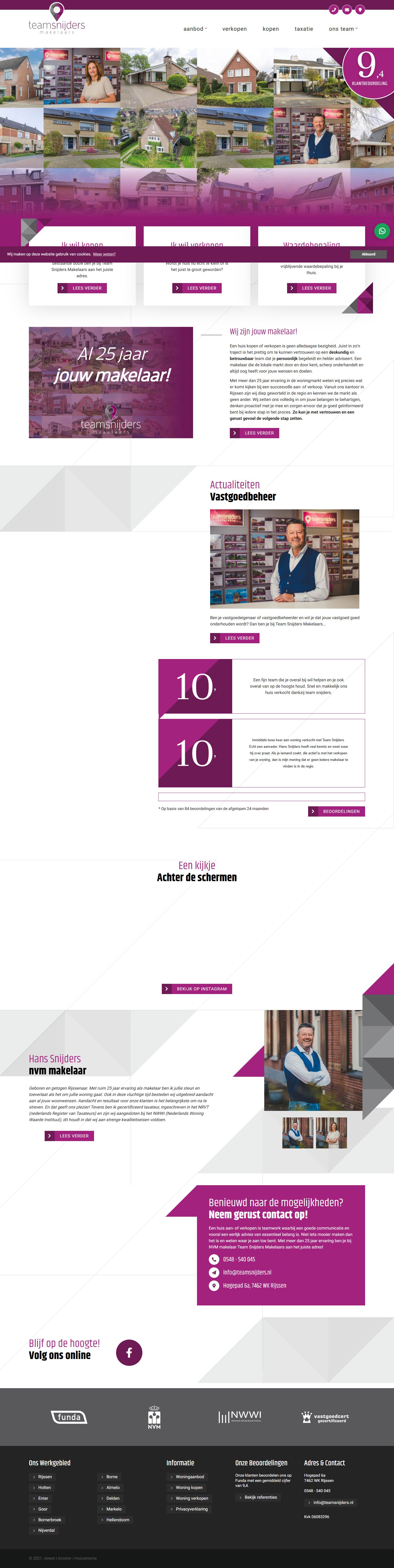 Screenshot der Website von www.teamsnijders.nl