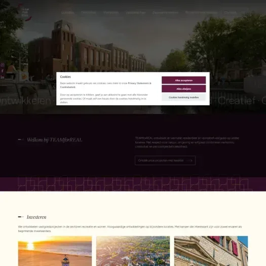 Capture d'écran du site web de www.teamforreal.nl