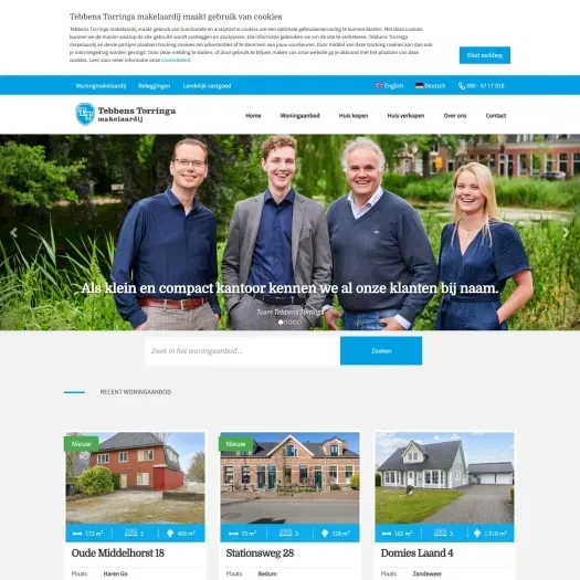 Screenshot der Website von www.tebbenstorringa.nl