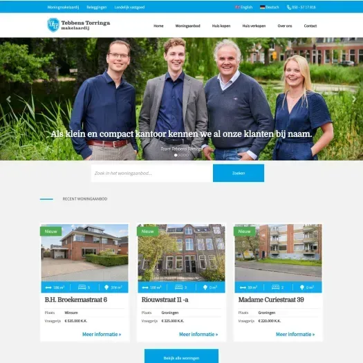 Screenshot der Website von www.tebbenstorringa.nl