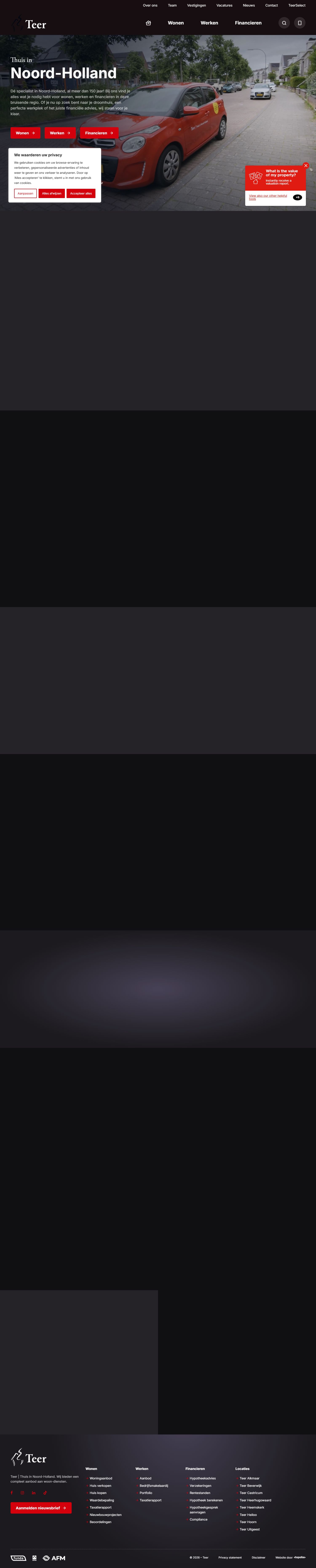 Screenshot der Website von www.teer.nl