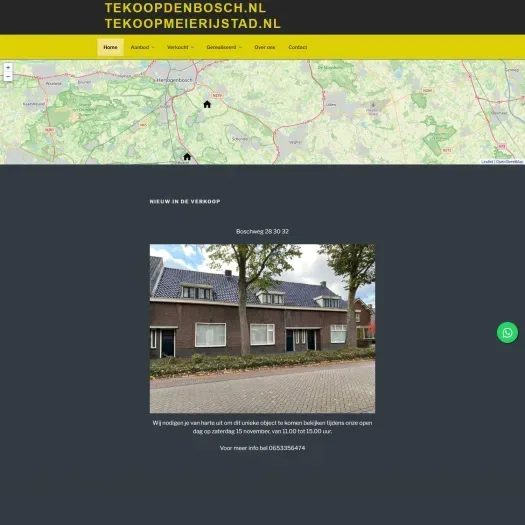 Screenshot van de website van www.tekoopmeierijstad.nl