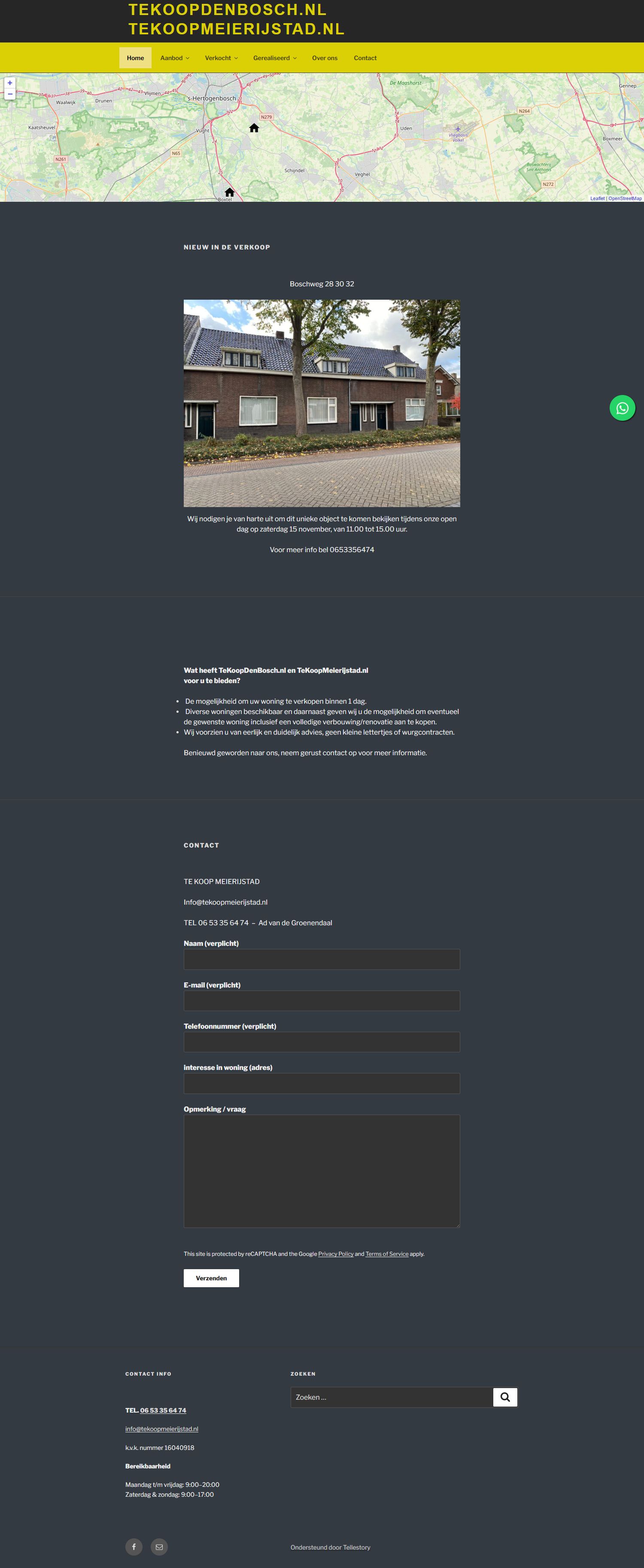 Screenshot of the website of www.tekoopmeierijstad.nl