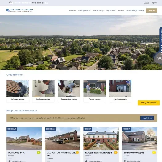 Screenshot of the website of www.terhorstvastgoed.nu