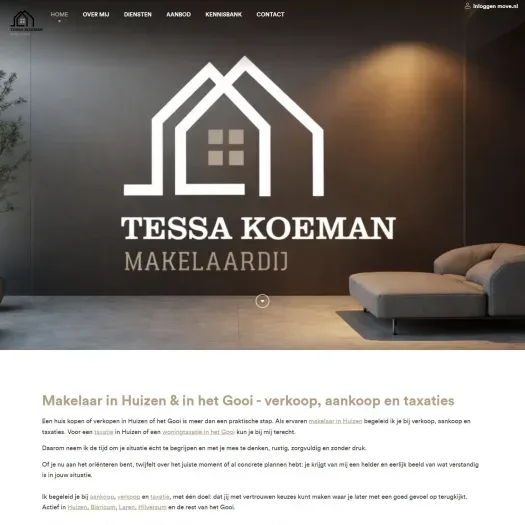 Screenshot of the website of www.koemanmakelaardij.nl