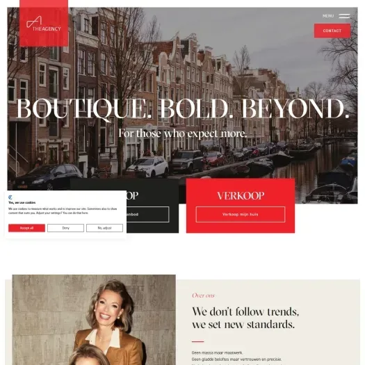 Screenshot van de website van www.theagencyre.nl