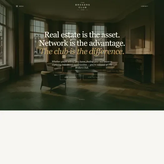 Screenshot van de website van www.thebrokersclub.nl