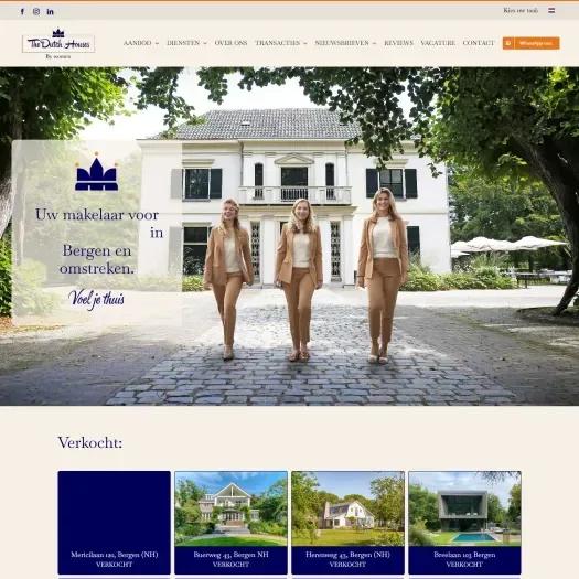 Screenshot van de website van www.thedutchhouses.nl