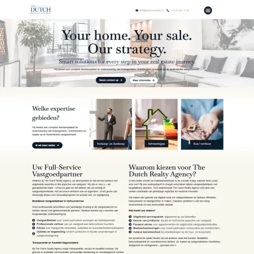 Screenshot van de website van thedutchrealty.nl