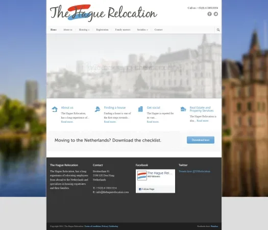Screenshot der Website von www.thehaguerelocation.com