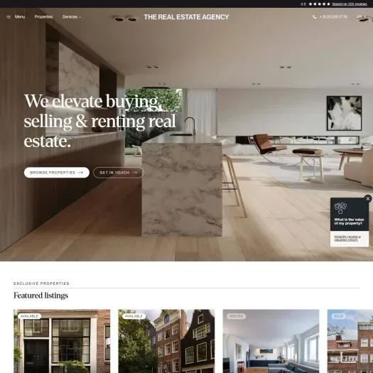 Screenshot van de website van www.therealestate-agency.com